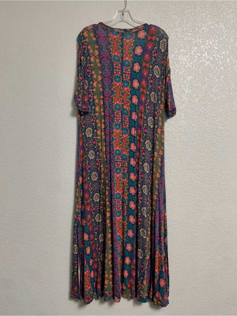 Natural Life Maxi Dress Size M Boho Festival Floral Jersey Short Sleeve Scoop - Picture 3 of 13